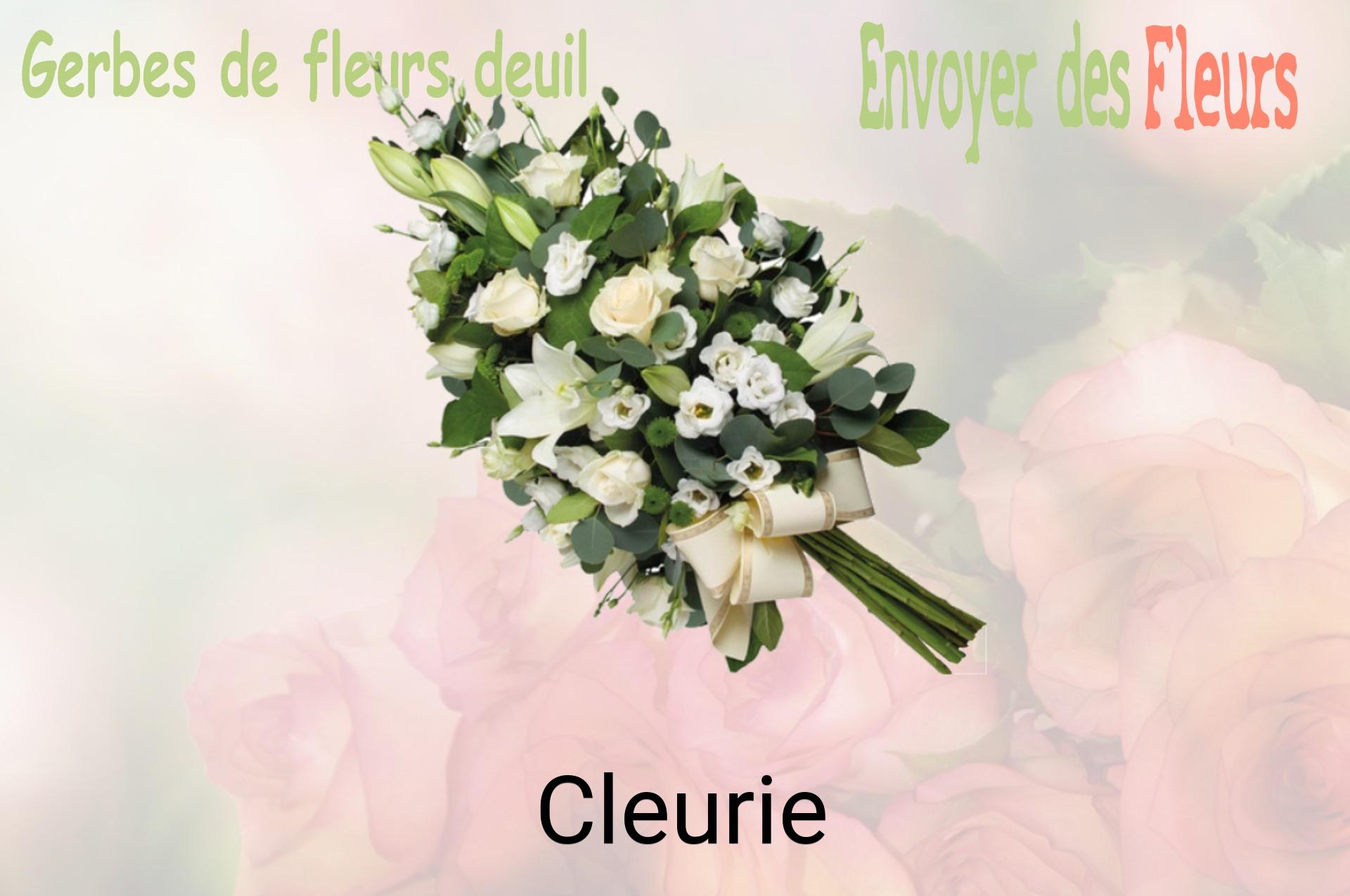 Gerbe de fleurs de deuil livrée à Cleurie